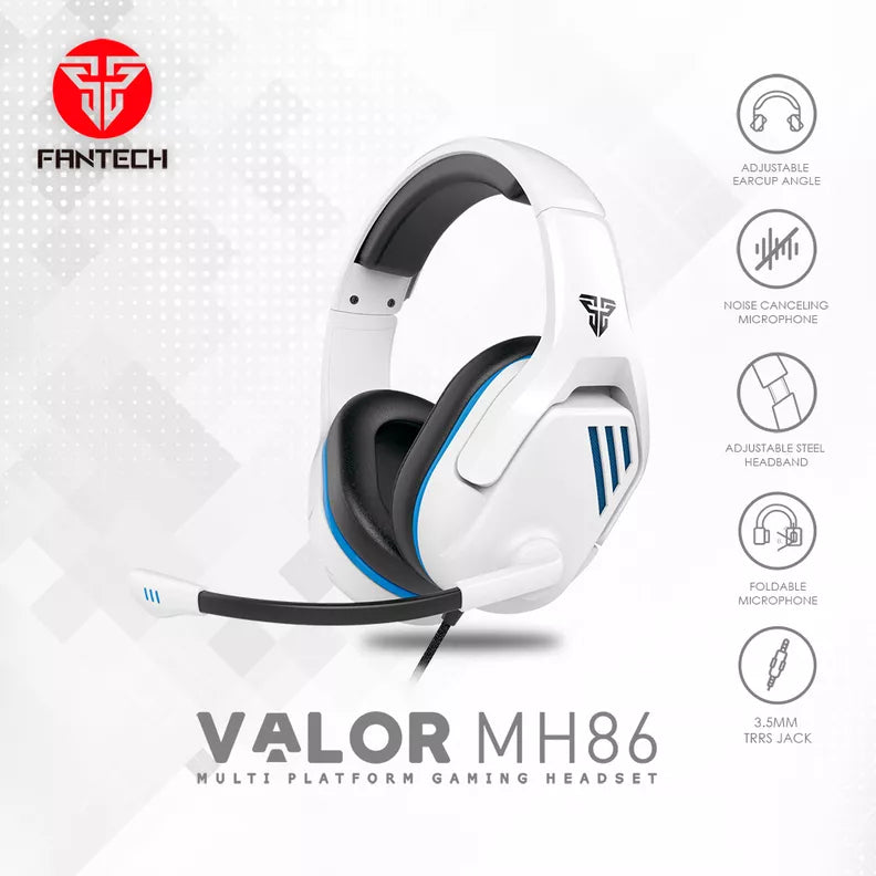 AUDIFONO GAMER ALAMBRICO VALOR MH86 PS4/PS5 BLANCO