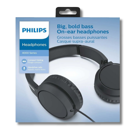 AUDIFONO CON CABLE PHILIPS SERIES 4000 NEGRO