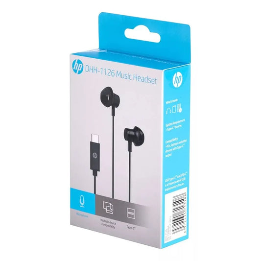 AUDIFONO CABLEADO TIPO C HP NEGRO METALICO